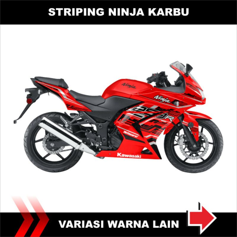 Striping ninja 250 karbu sticker ninja 250 carbu striping variasi KAWASAKI NINJA 250 KARBU
