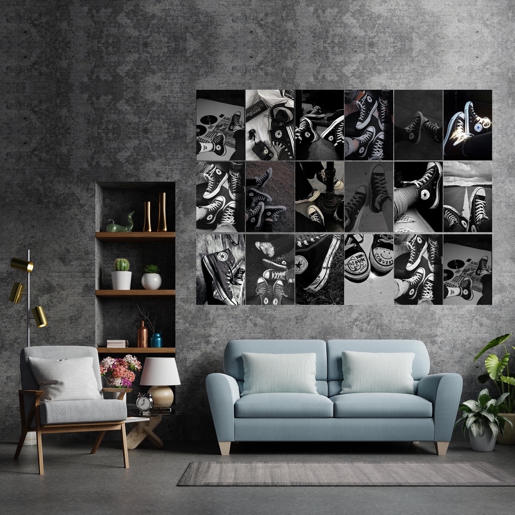 Murah Poster dinding Black And White aesthetic Kamar Cowok Distro aesthetic wall collage wall art wa