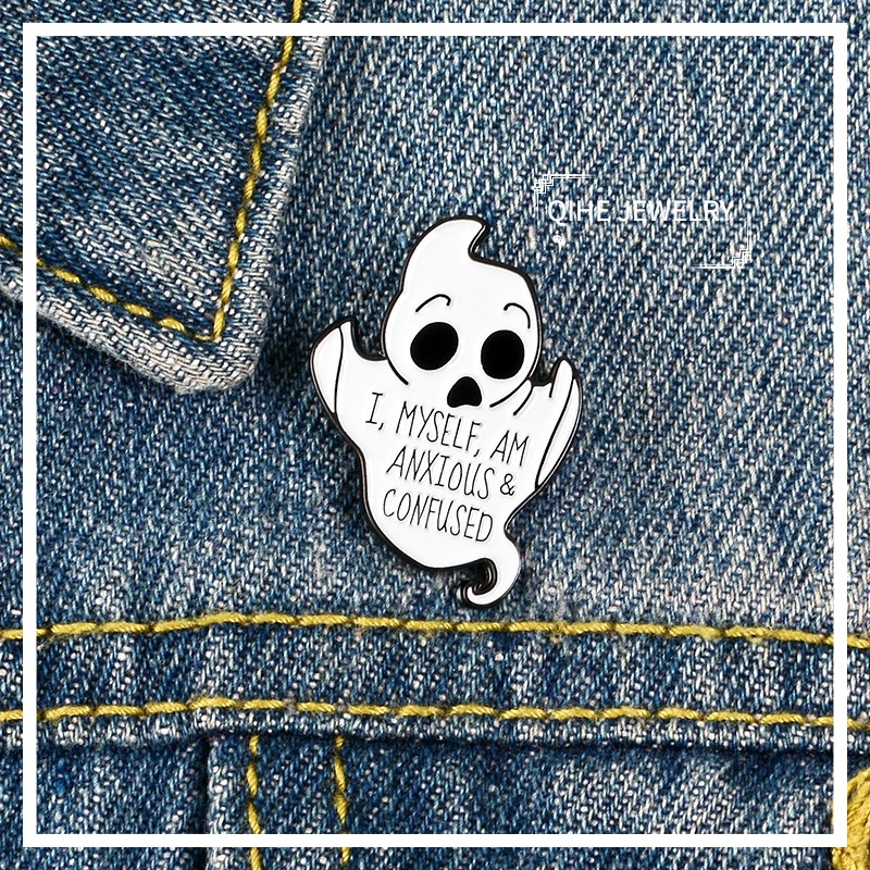 Bros Pin Enamel Bentuk Bayi Hantu Halloween Untuk Hadiah Teman