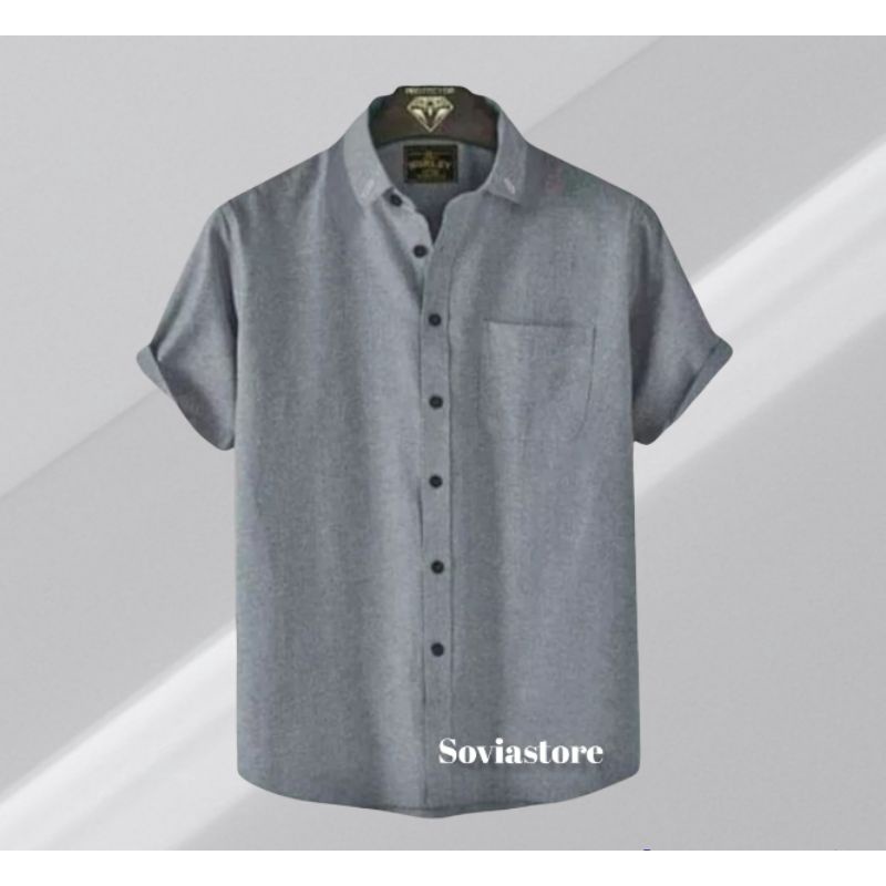 Kemeja Cowok Polos Pendek Distro Terbaru Kameja Lengan Pendek Pria Murah Keren Original Motif Keren 