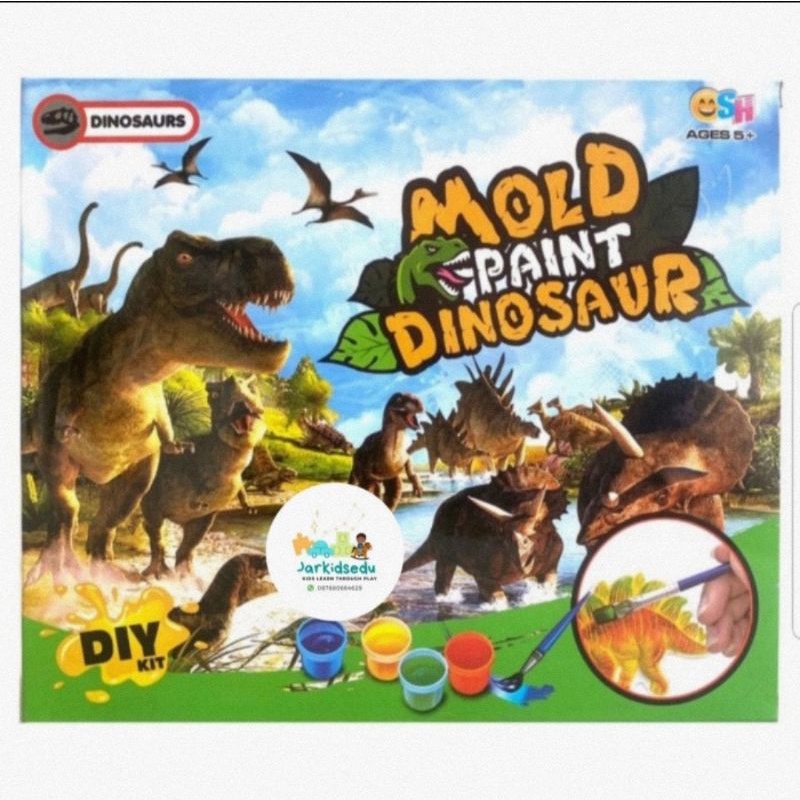 Mainan dino art paint / melukis patung dinosaurus