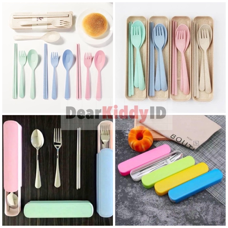 DK Spoon Fork Chopstick Set / Sendok Garpu Sumpit Tempat