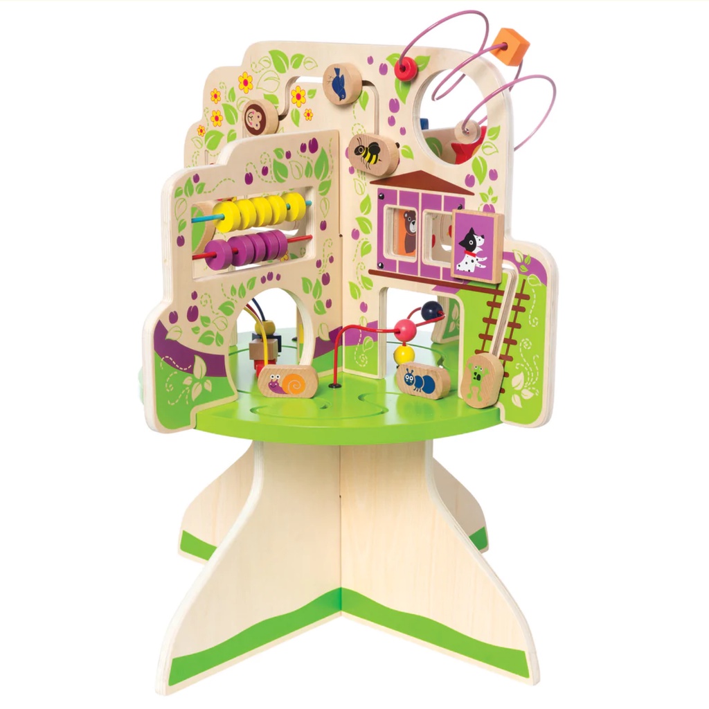 Manhattan Toy Tree Top Adventure - Wood Activity Center - Wooden Montessori Toys Edukasi Set Mainan Berdiri Kayu Anak Balita Walker