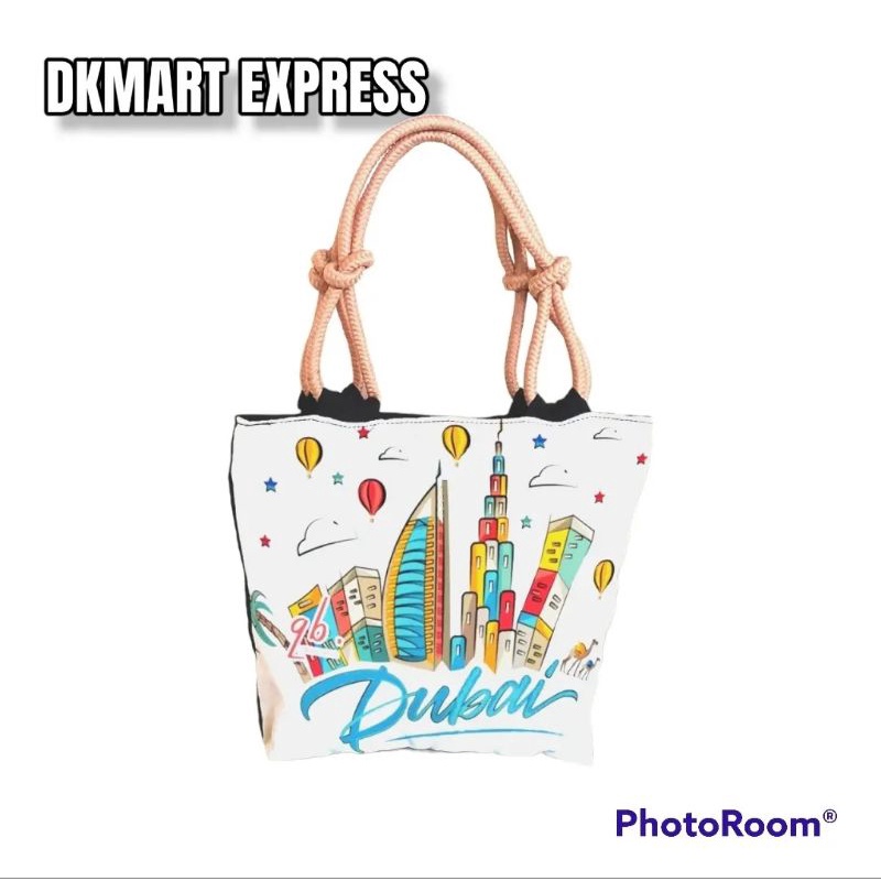 Tas dubai souvenir tote bag dubai merchandise tas canvas dubai