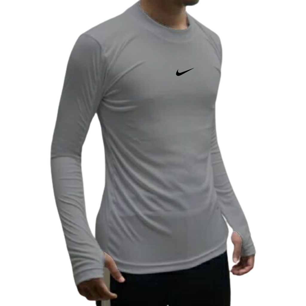 KAOS MANSET BASELAYER THUMBHOLE JARI FUTSAL BOLA SPORT OLAGRAFA TRAINING LENGAN PANJANG PRIA WANITA