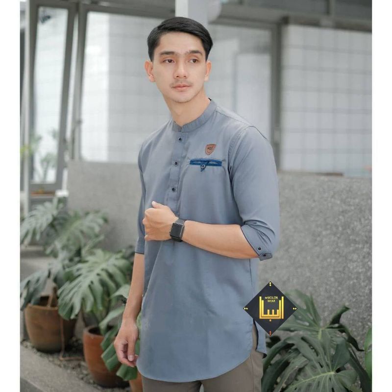 Koko kurta agam komishu size m l xl xxl bahan toyobo kurta pria lengan 3/4 koko polos panjang pria kurta 2022 Pekalongan