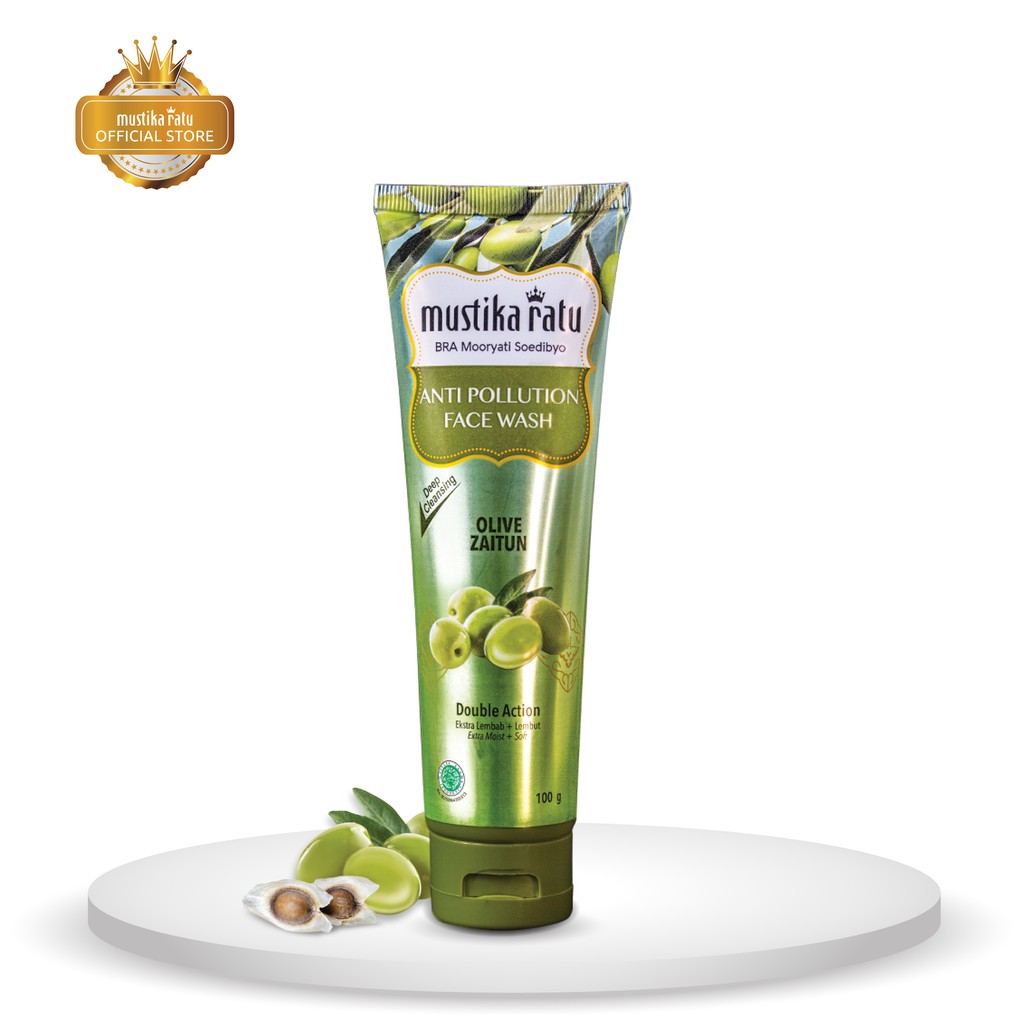 face zaitun wash ratu mustika [Mustika Pollution Zaitun Anti sabun Wash Face 100gr Ratu]