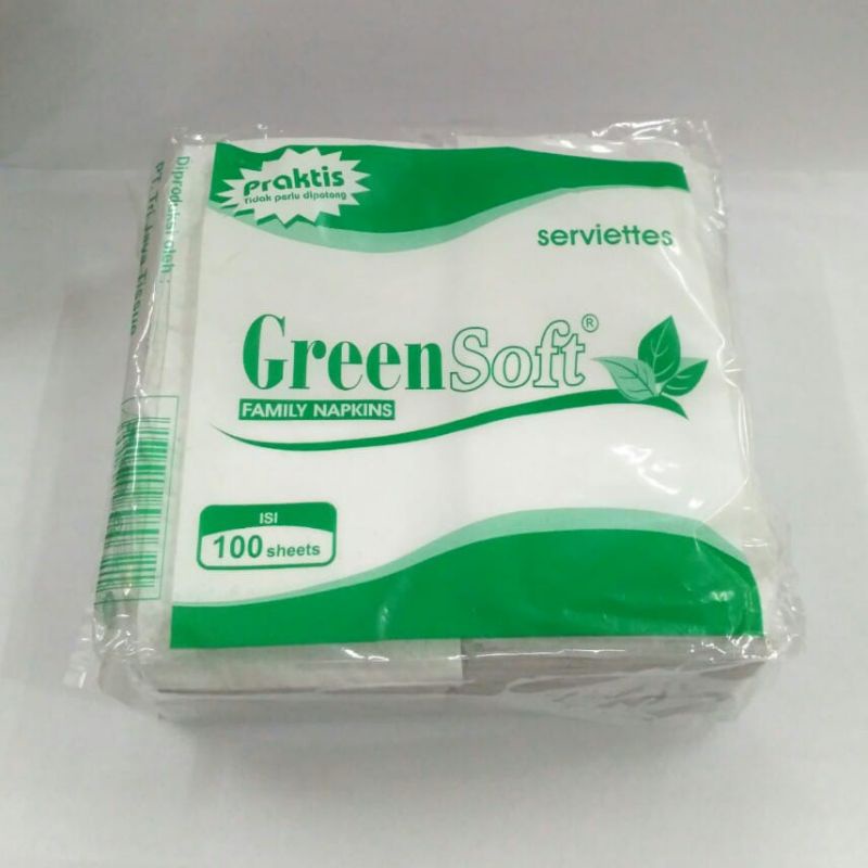 Green Soft Tisu Makan / Family Napkins Tissue 100 sheets