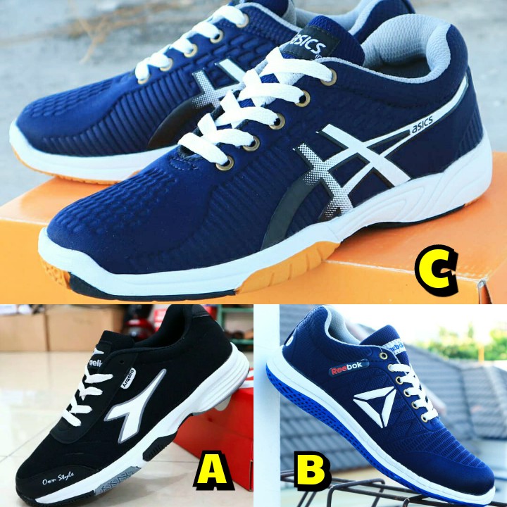 SEPATU SNEAKES PRIA RUNNING OLAHRAGA  LARI WARNA HITAM  