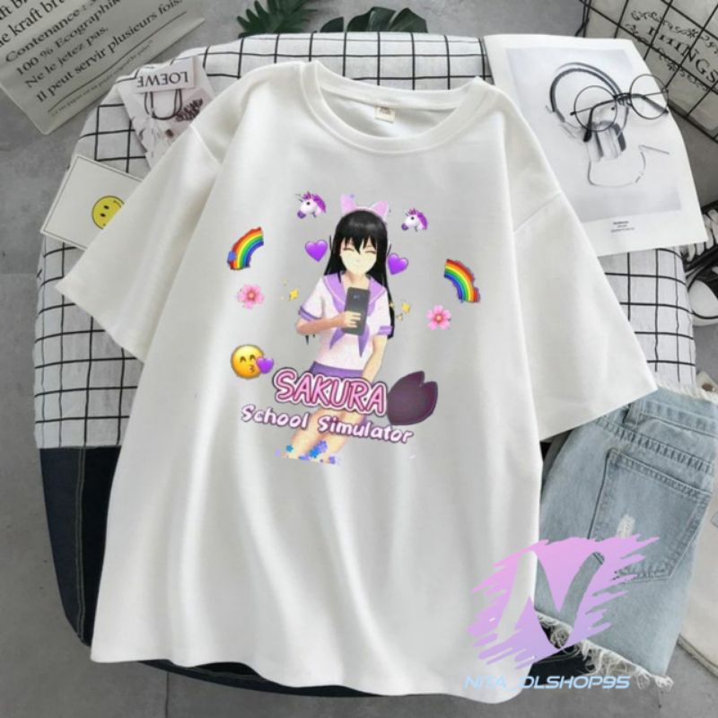 kaos sakura school simulator baju kaos anak sakura pelangi