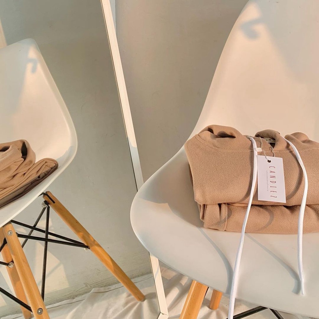 CANDIEZ JENNIE Set | Oversized Hoodie Crop & Sweatpants Cullote