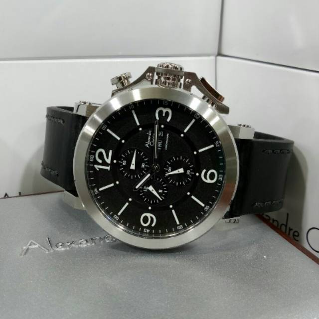 Jam Tangan Pria Alexandre Christie AC 6281 Silver Black