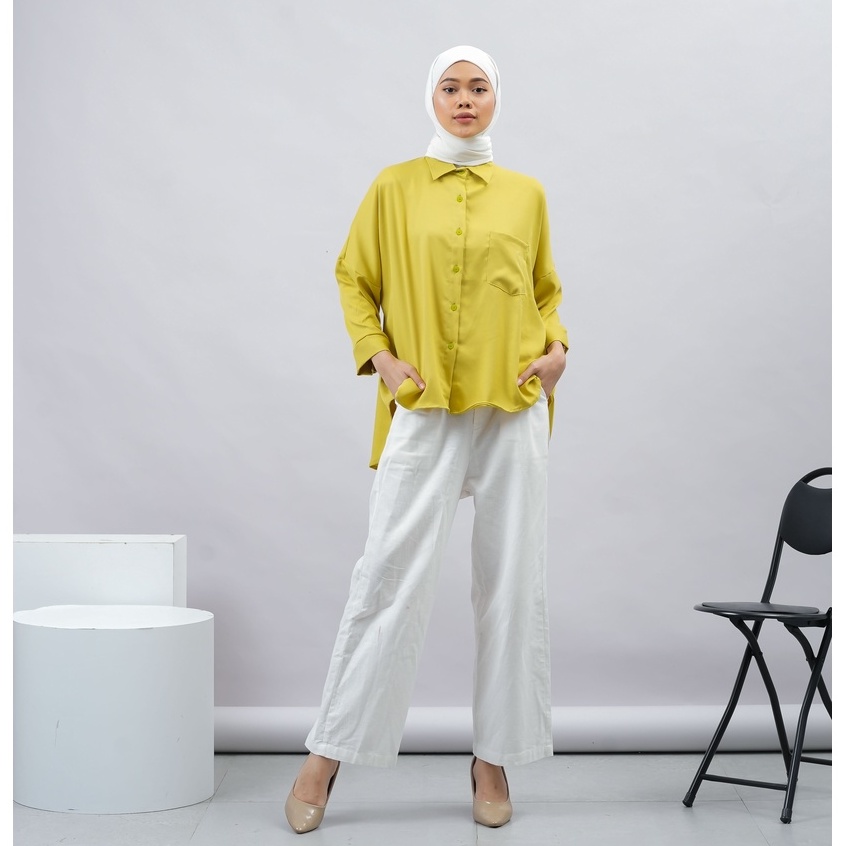 KEMEJA BLOUSE OVERSIZE KANIA KATUN SHAKILA DAILY OFFICE SHIRT PREMIUM B582