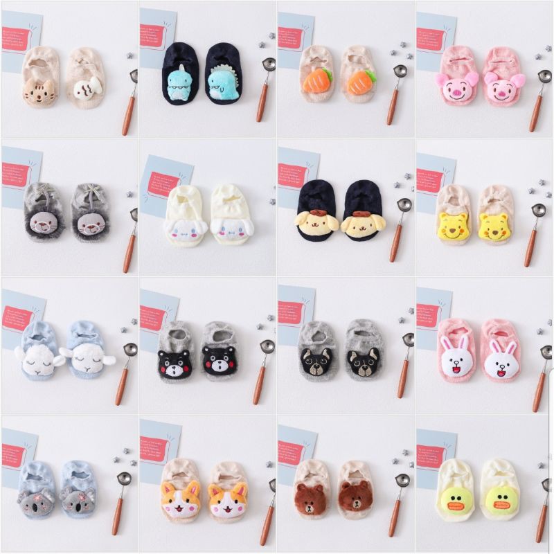 kaos kaki bayi newborn model boneka 3d lucu