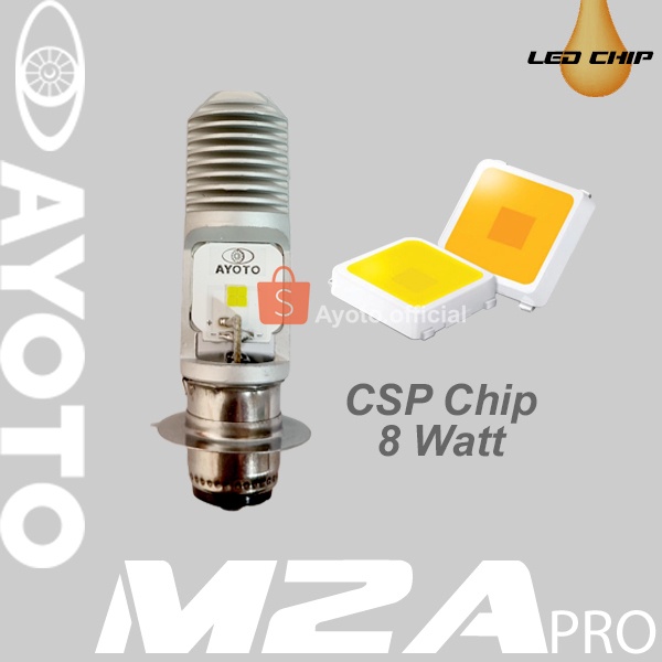 Lampu motor depan LED AYOTO M2A PRO H6 AC DC motor matic bebek AC DC