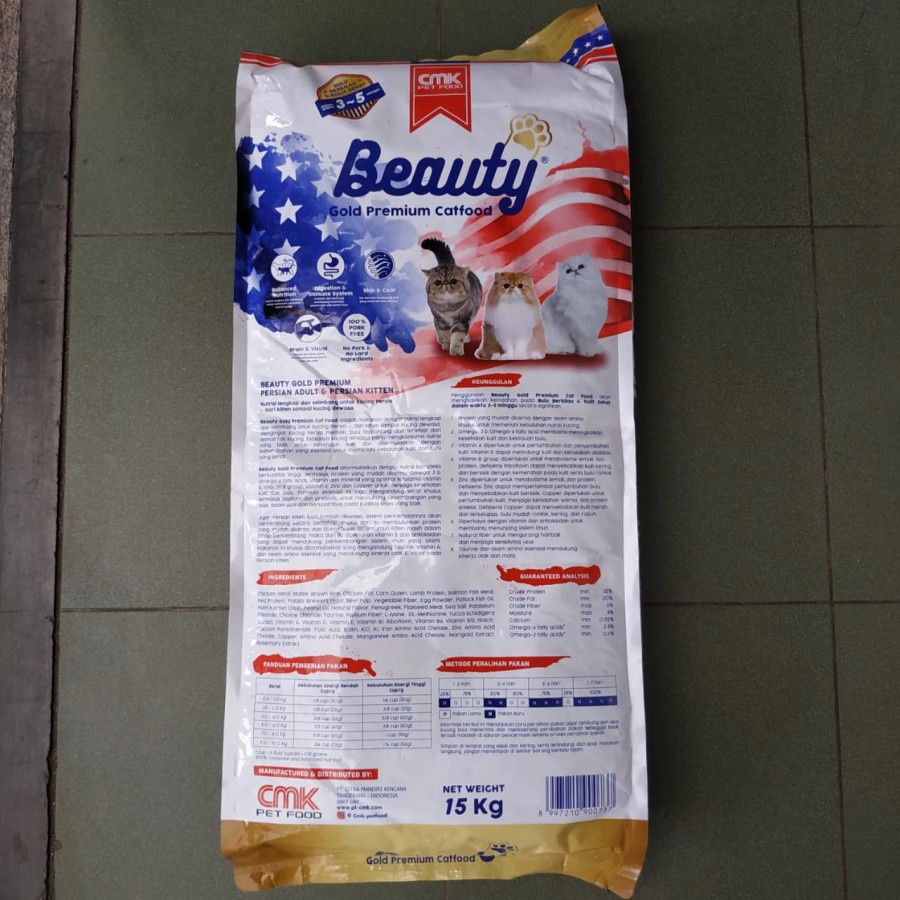 Beauty Gold Premium Catfood 15 kg Makanan Kucing Dry Food Persian 15kg