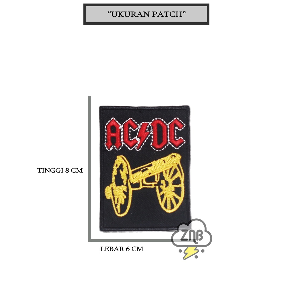 PATCH BORDIR ACDC SATU PAKET PATCH MUSIK PATCH JAHIT EMBLEM BEST QUALITY