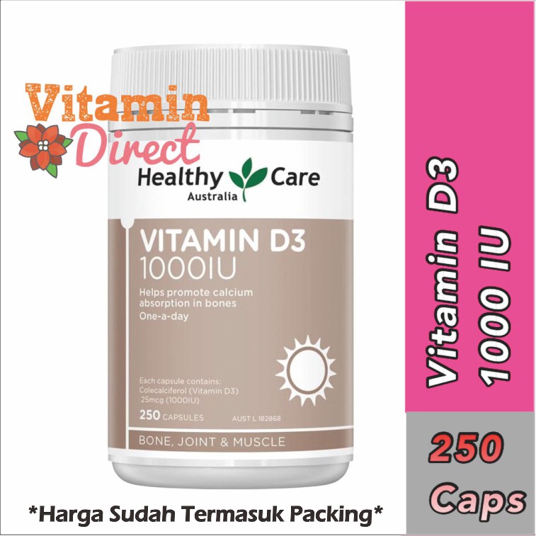 Healthy Care Vitamin D3 1000 IU  250 Capsules