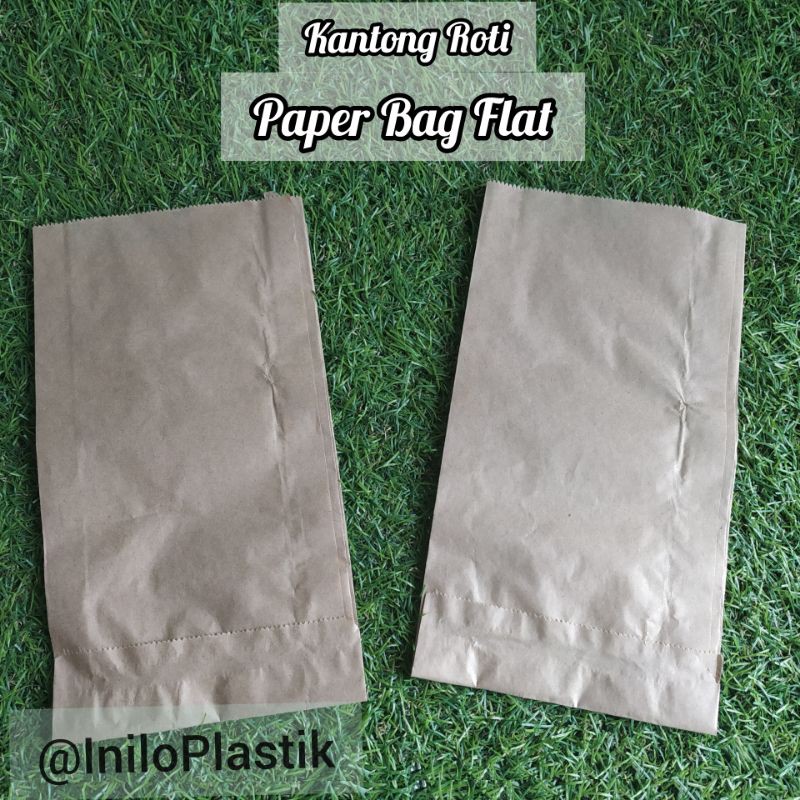

@100Pcs Paper Bag Flat Kantong Kertas Coklat DP
