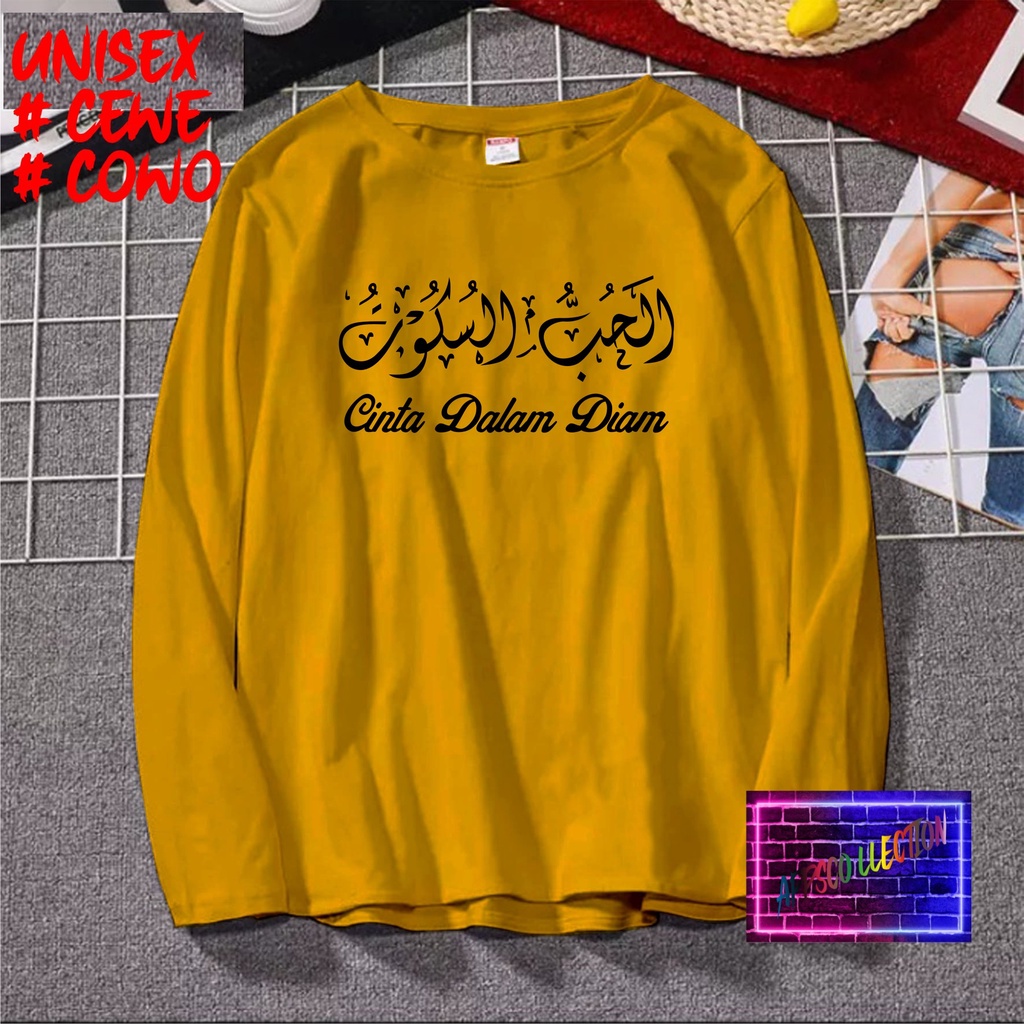 COD/ KAOS CINTA DALAM DIAM SANTRI /KAOS TULISAN/KAOS SANTRI KEKINIAN/KAOS DAKWAH/KAOS ISLAM/SANTRIWATI/KAOS HITS 2022/KAOS BERGAMBAR KAOS EKSPRESI KAOS PRIA TSHIRT WANITA Santai Crew Neck V-Neck Slim-fitting Polos Setrip Hitam Putih Crew Neck