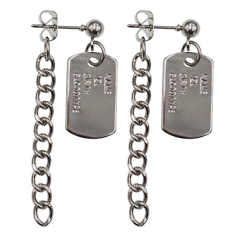 19148Alloy Alphabet Tag Lettering Popular Earrings，Back hanging chain simple studs