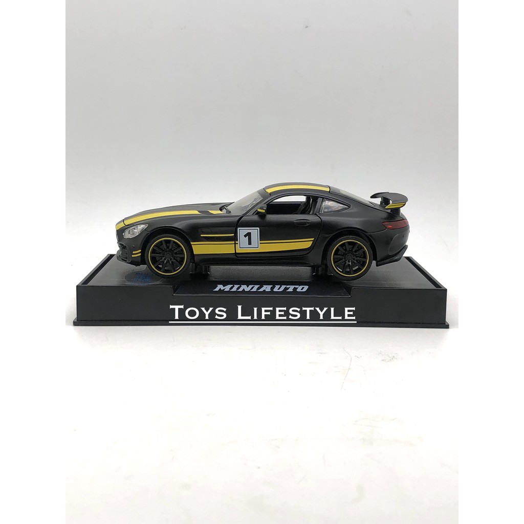 Miniauto Diecast - Mercedes Benz AMG GTR Skala 1:32 (Garis Kuning)