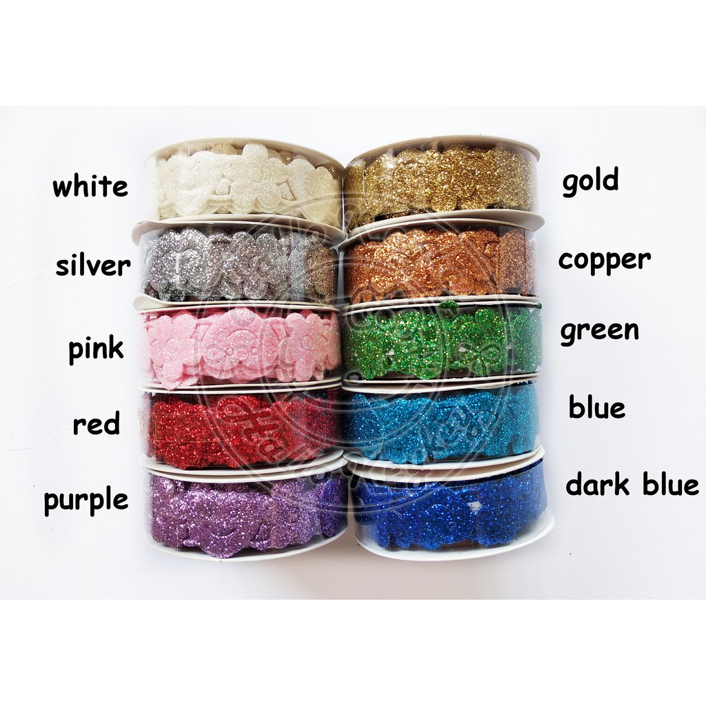 

selotip / isolasi / dekorasi scrapbook motif lace bunga glitters
