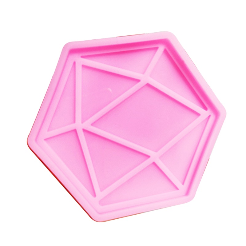 Siy Geometri Polygon/Round Coaster UV Crystal Epoxy Resin Mold Cup Mat Silicone Mold