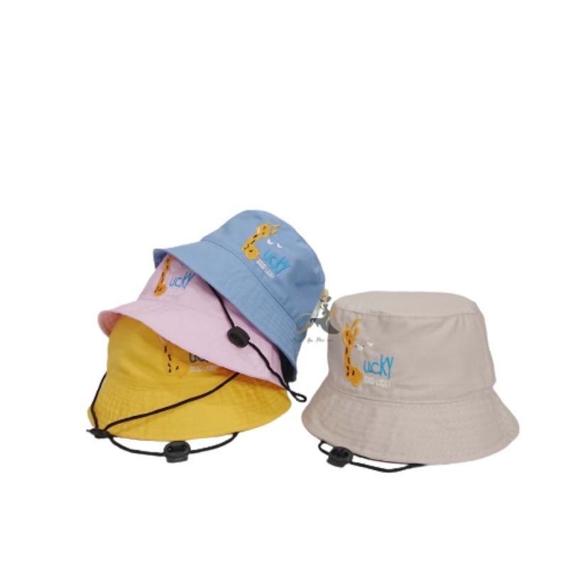 Topi Bucket Anak Bordir Good Lucky Ada Tali/ Bucket Bordir Anak Laki Laki Perempuan