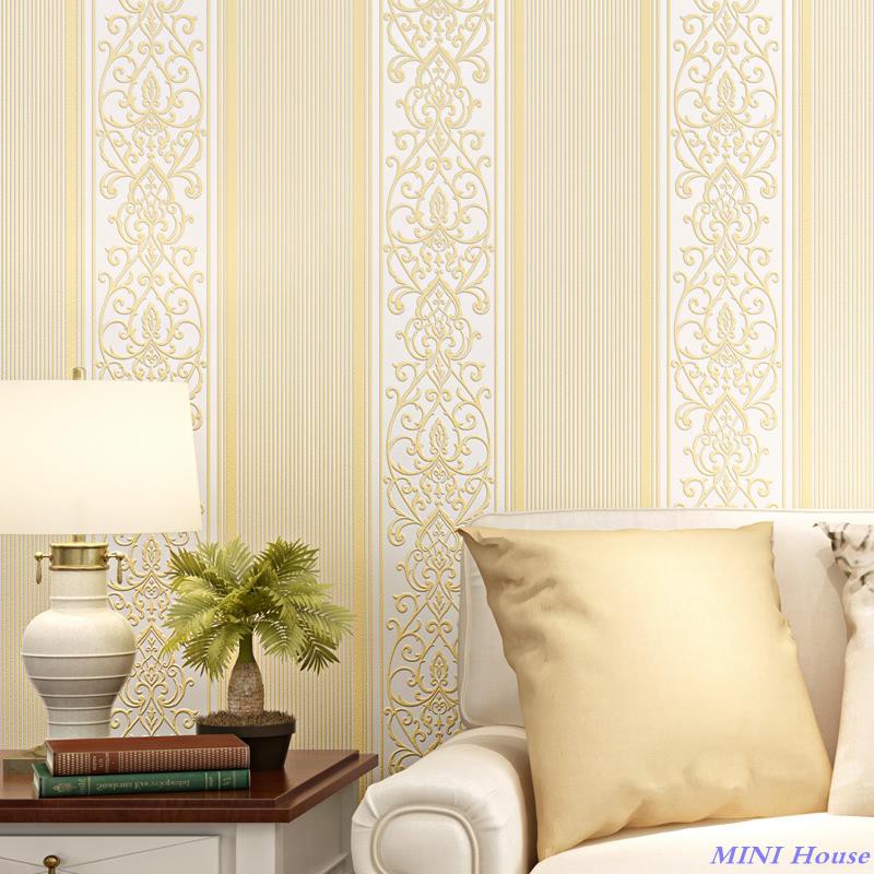  Wallpaper  Kamar modern  minimalis  3D ruang  tamu  dinding vertikal bergaris krem Shopee Indonesia