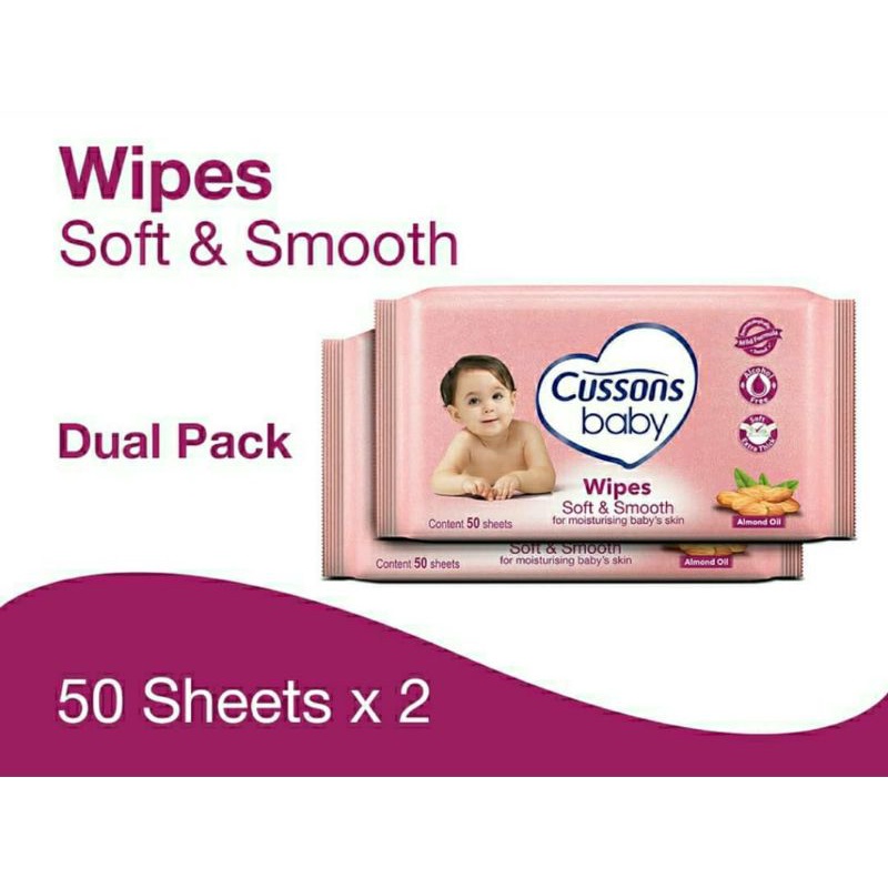 Cussons baby wipes / tissue basah bayi  50sheet tissue bayi murah/tisu basah bayi murah