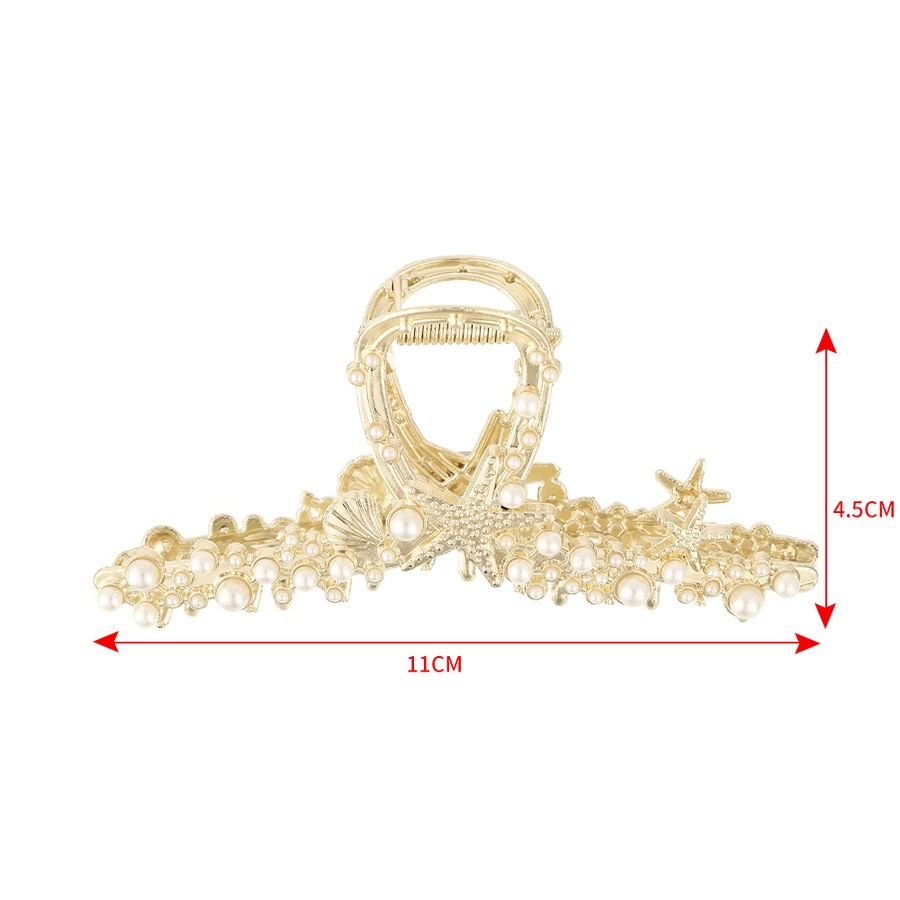 Jepit Rambut Ponytail Desain Bintang Laut Daun Tulip Aksen Mutiara Berlian Imitasi Gaya Korea Untuk Wanita