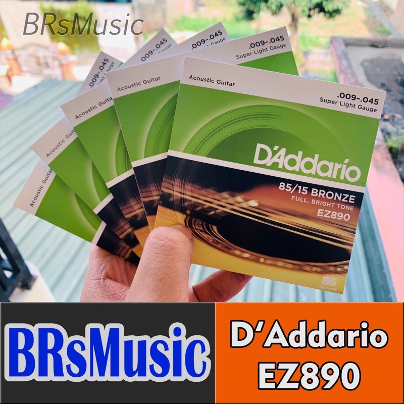 Senar Gitar Akustik D’Addario EZ890 85/15 Bronze Full Set 6 Tali