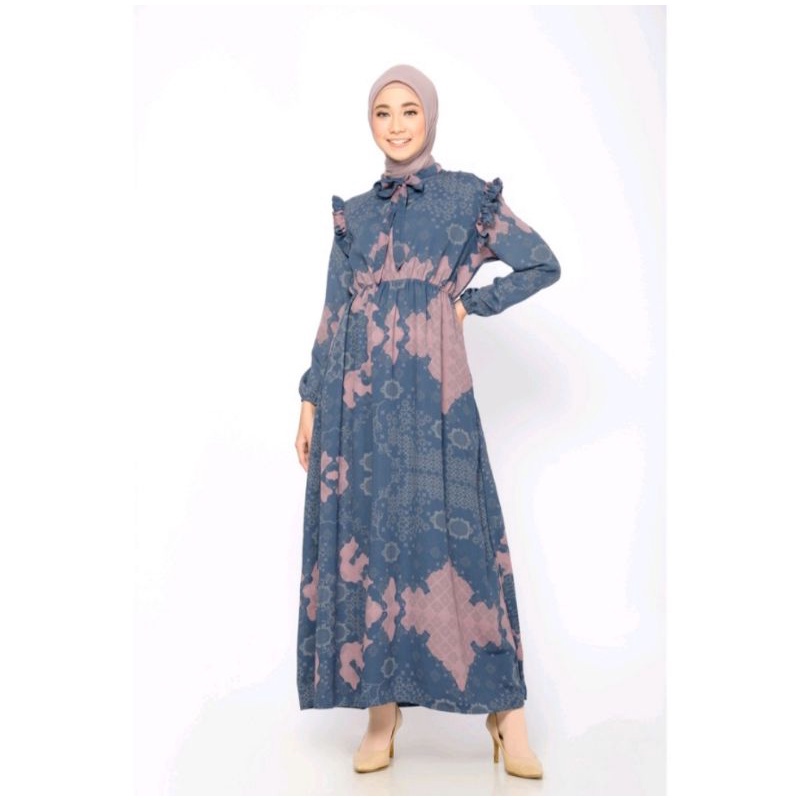 ZM Zaskia Mecca-Carin Navy Gamis-Romansa Khatulistiwa-Edisi Majegau Size L