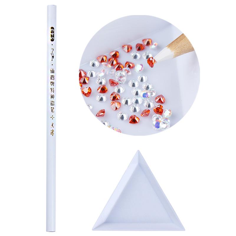 1pc Nail Dotting Pen Crystal Beads Handle Rhinestone Studs Picker Wax Pencil  Glitter Powder Nail Art Tools