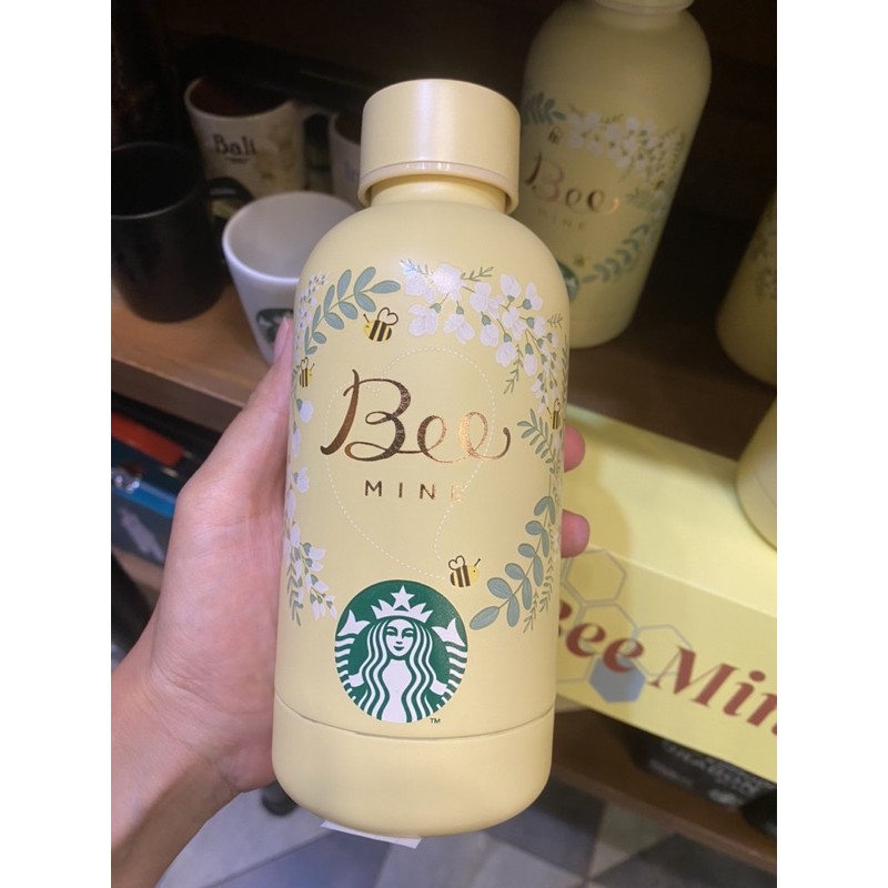 Tumbler Starbucks Bee Mine Water Bottle Valentine 2021 (Tumbler Starbucks Valentine Season)