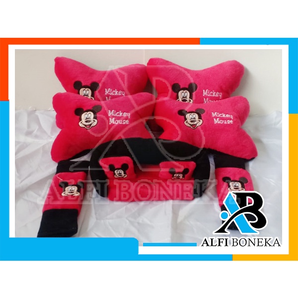 Paket Bantal Mobil dan bantal leher - Bantal sandar Mobil set murah - bantal mobil 7in1 boneka lucu