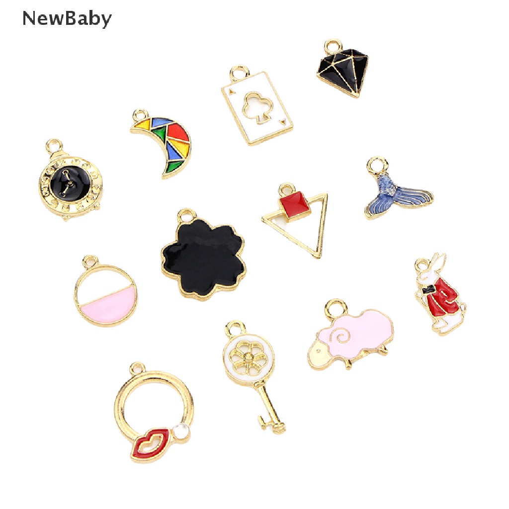 30 Pcs / Set Liontin Enamel Charms Bahan Metal Gaya Campur Untuk Kerajinan Perhiasan