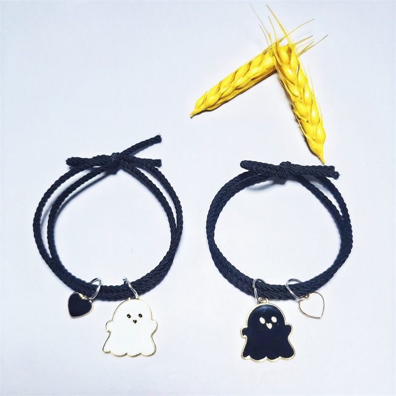 2 Pcs Lucu Hantu Pasangan Gelang Adjustable Pesona Gelang Untuk Kekasih Persahabatan Untuk Pria Wanita