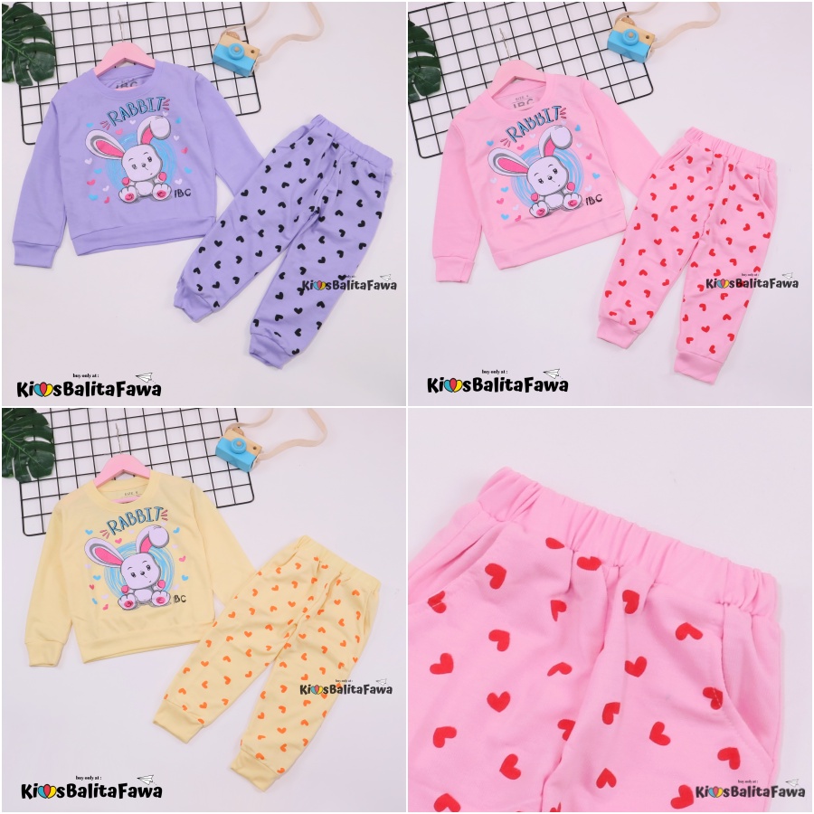 Setelan Chava uk 3-4 Tahun / Baju Lengan Panjang Anak Perempuan Premium Cotton Tebal Pakaian Tidur