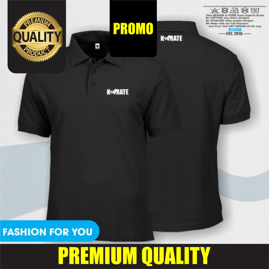 SALE  Poloshirt Polo Kaos Kerah KARATE Terlaris Kaos T-shirt T Shirt Baju Distro Pria Wanita Murah
