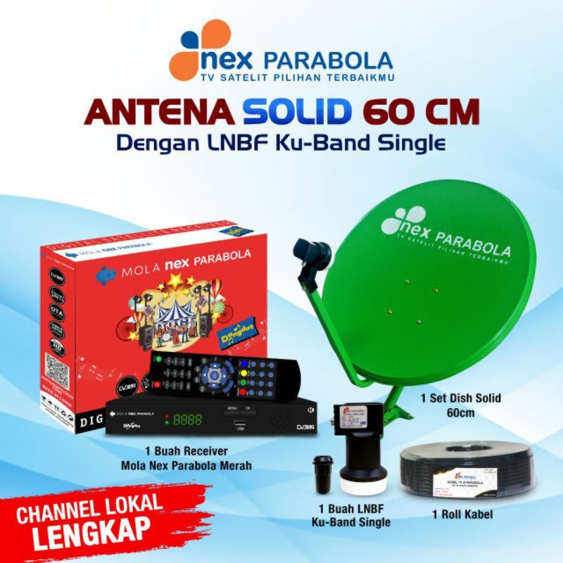 NEX PARABOLA 1SET PARABOLA MINI LENGKAP 60CM