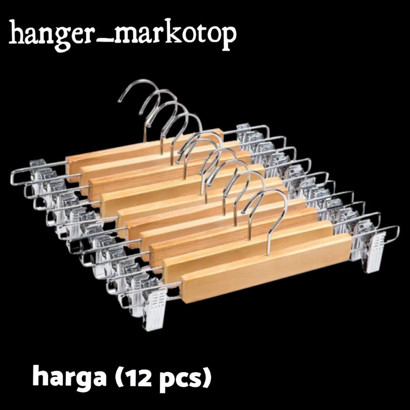 hanger kayu jepit besi 262( 1 lusin)