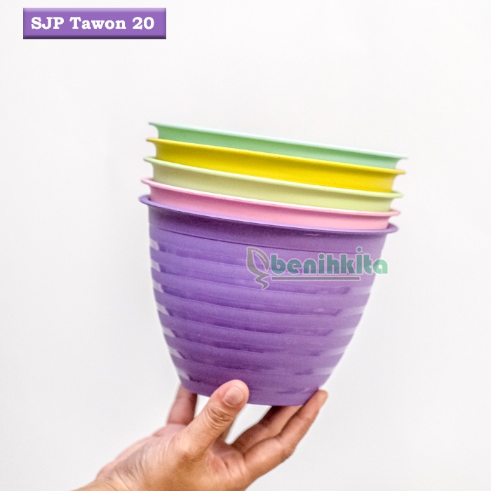 Pot Tanaman-Bunga Warna 18cm Motif Tawon No.20 (SJP)