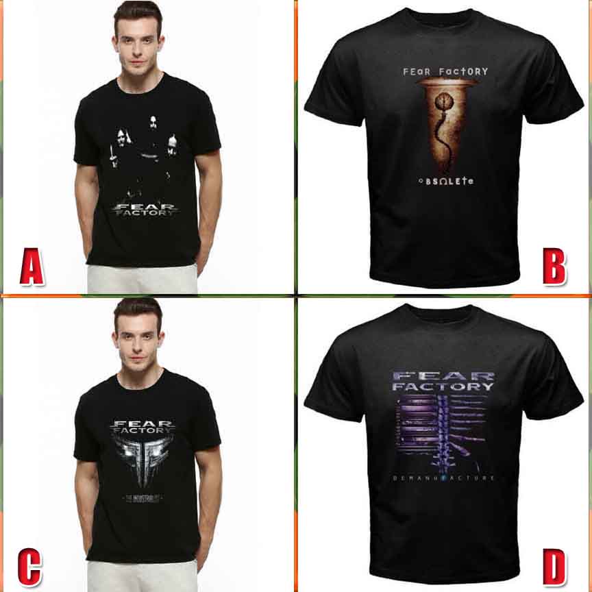Kaos Fear Factory Band Casual Tshirt Bahan Katun