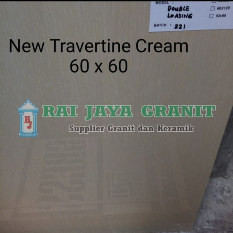 Granit Lantai 60x60 Travertine Cream Valentino Gress