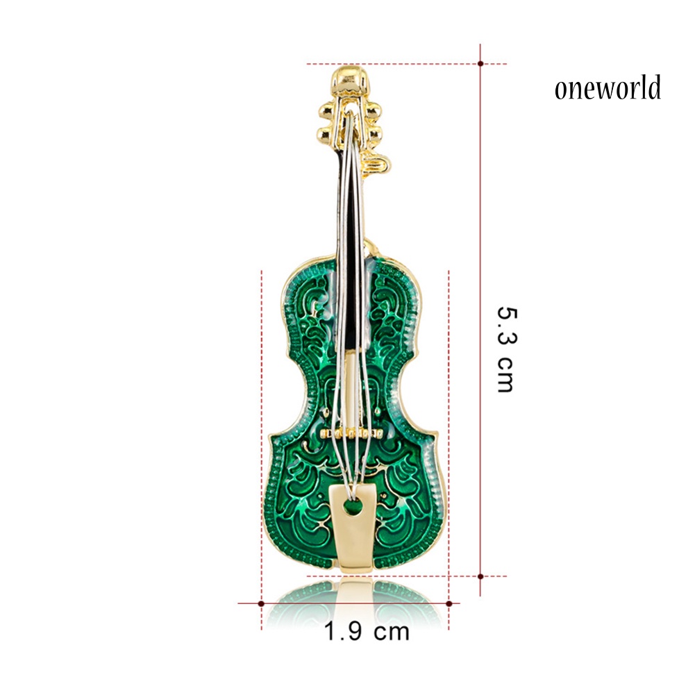 OW@ Unisex Violin Shape Enamel Instrument Brooch Pin Corsage Suit Lapel Decoration