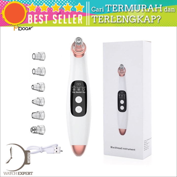 Bisa COD Vacuum Suction Komedo Wajah Skin Face Care Blackhead Pore Cleaner 6 Heads - Pboon B01