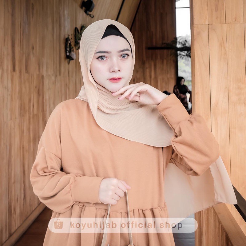 Koyu Hijab Pasmina Plisket Kupu Kupu Premium Import Best seller