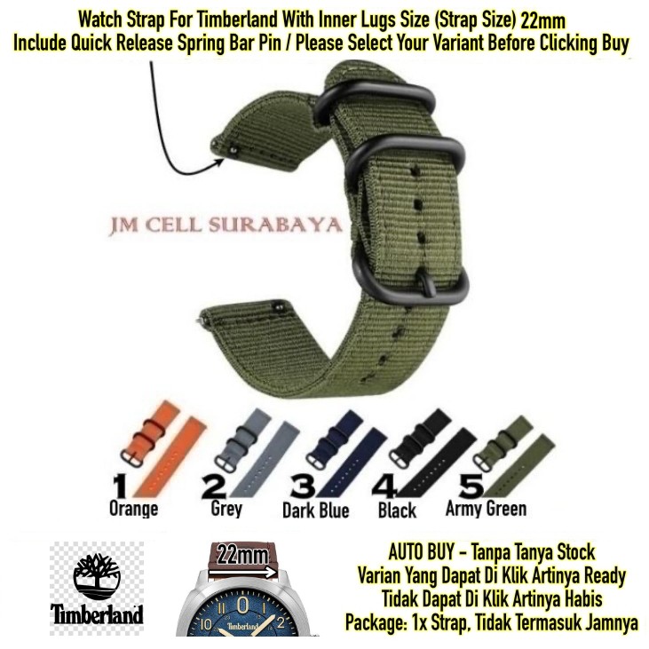 Tali Jam Tangan Watch Strap Timberland Size 20mm 22mm - Nylon Stitching